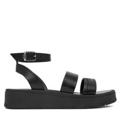 Sandały Calvin Klein. Czarne sandały dziewczęce Calvin Klein, bez zapięcia. Za 539.99 zł.