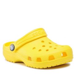 Klapki Crocs. Żółte klapki damskie Crocs, bez wzorów, bez obcasa. Za 189.99 zł.