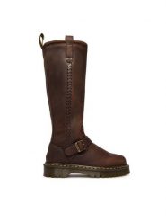 Dr. Martens Kozaki ANISTONE KNEE HIGH CRAZY HORSE DM41871200 Brązowy. Brązowe kozaki damskie Dr. Martens, ze skóry, bez obcasa, na płaskiej podeszwie. Za 1,179.00 zł.