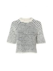 Opus Damski sweter z dzianiny z zawartością wełny - Pairy Kobiety biały|czarny w paski, 38. Białe swetry damskie Opus, bez wzorów, z dzianiny, sportowe, bez kołnierzyka, bez ramiączek, krótkie, bez kaptura. Za 399.95 zł.