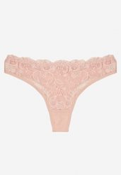 Różowe Bawełniane Majtki Stringi z Koronką Ilwedana. Czerwone stringi damskie Renee, l, bez wzorów, z bawełny. Za 4.99 zł.