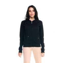 Bluza z kaptur na co dzień na siłownię. Czarne bluzy damskie LEONE 1947 APPAREL, bez wzorów, z elastanu, bez kaptura. W wyprzedaży za 191.56 zł.