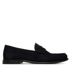 Półbuty BOSS. Niebieskie półbuty na co dzień męskie Boss, bez zapięcia. Za 949.99 zł.