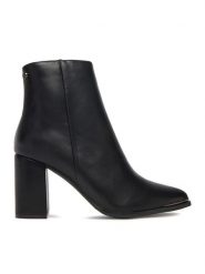 DeeZee Botki HX22069a-6 Czarny. Czarne botki damskie DeeZee, z materiału, bez obcasa, na słupku, bez zapięcia. Za 199.99 zł.