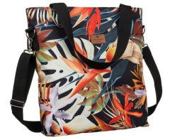 Shopperka pomarańczowa print Peterson PTN TK-01-5137. Brązowe torebki do ręki damskie Peterson, bez wzorów, bez dodatków. Za 141.99 zł.