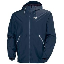 Kurtka wodoodporna Helly Hansen Sandoy. Niebieskie kurtki męskie Helly Hansen, bez wzorów, z kapturem. Za 633.50 zł.