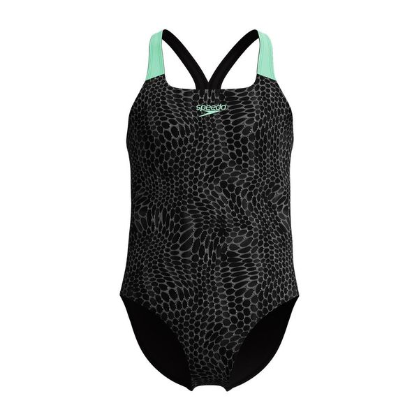 Strój kąpielowy dziewczęcy Speedo Pt Alv Pwrbck. Zielone stroje kąpielowe dla dziewczynek Speedo, bez wzorów, z materiału. Za 169.99 zł.