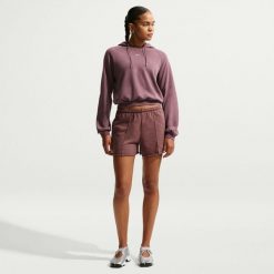 Bluza sportowa damska Nike Chill. Brązowe bluzy damskie Nike, xs, bez wzorów, z bawełny, z kapturem. Za 446.00 zł.