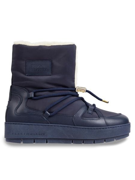 Tommy Hilfiger Śniegowce Tommy Essential Snowboot FW0FW07504 Niebieski. Niebieskie śniegowce i trapery damskie Tommy Hilfiger, z materiału. Za 869.99 zł.