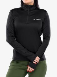 Bluza polarowa damska Vaude Livigno Halfzip II. Czarne bluzy damskie Vaude, m, bez wzorów, z elastanu, bez kaptura. Za 275.65 zł.