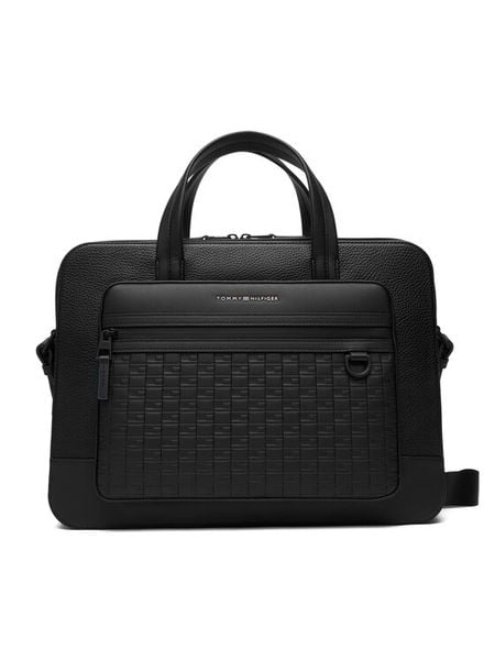 Tommy Hilfiger Torba na laptopa Th Modern Computer Bag AM0AM14002 Czarny. Czarne torby na laptopa męskie Tommy Hilfiger, bez wzorów, ze skóry. Za 699.99 zł.