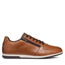 Półbuty Geox. Brązowe półbuty na co dzień męskie Geox, bez zapięcia. Za 299.99 zł.