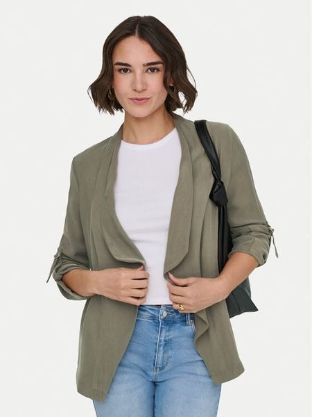 ONLY Marynarka Lalia 15367395 Khaki Regular Fit. Brązowe żakiety damskie Only, m, bez wzorów, z wiskozy. Za 169.99 zł.