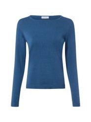 Brookshire dzianinowa koszulka z długim rękawem Kobiety Bawełna niebieski, XXL. Niebieskie t-shirty damskie brookshire, xxl, bez wzorów, z bawełny, bez kołnierzyka. Za 79.95 zł.