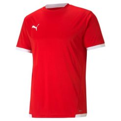 Koszulka piłkarska męska PUMA teamLIGA Jersey. Białe koszulki sportowe męskie Puma, m, bez wzorów, z jersey, bez kołnierzyka, bez ramiączek, do piłki nożnej. Za 73.99 zł.