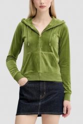 JUICY COUTURE Oliwkowa bluza damska Robertson Hoodie, Rozmiar S. Zielone bluzy damskie Juicy Couture, s, bez wzorów, z materiału, z kapturem. W wyprzedaży za 217.99 zł.