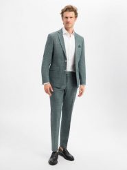 Andrew James Męski garnitur - Steven/Mitch Mężczyźni Modern Fit zielony, 50. Zielone garnitury męskie Andrew James, bez wzorów, z syntetyku, eleganckie. Za 799.95 zł.