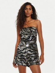 Guess Kombinezon Kahlo W3YD40 KBPN0 Czarny Regular Fit. Czarne sukienki damskie Guess, l, z aplikacjami, z syntetyku, bez kołnierzyka, bez ramiączek. Za 429.99 zł.