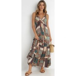 Zielona Sukienka Hickey. Zielone sukienki damskie Born2be, l, z aplikacjami, boho, bez kołnierzyka, bez ramiączek, maxi, kopertowe. Za 89.99 zł.