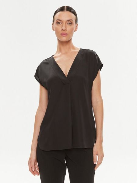 Marella Bluzka Brina 2331160333200 Czarny Regular Fit. Czarne bluzki damskie Marella, bez wzorów, z syntetyku, bez kołnierzyka, bez ramiączek. Za 409.99 zł.
