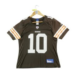 Second life - Reebok koszulka damska NFL Cleveland Browns 10 - Stan dobry. Brązowe koszulki sportowe damskie Reebok, l, bez wzorów, z materiału, bez kołnierzyka, bez ramiączek, do piłki nożnej. Za 85.16 zł.