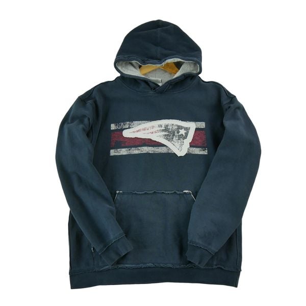 Second life - Bluza męska granatowa - Stan dobry. Niebieskie bluzy męskie NFL, m, bez wzorów, z kapturem, na fitness i siłownię. Za 114.98 zł.