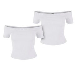 Top Na Ramiączkach Z Organicznej Bawełny W Prążki Dla Kobiet (zestaw 2 Sztuk). Białe koszulki sportowe damskie Urban Classics, l, bez wzorów, z bawełny, bez kołnierzyka, bez ramiączek, trekkingowe. Za 85.99 zł.