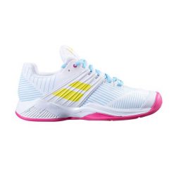 Buty do tenisa damskie Babolat Propulse Fury Clay 22. Białe obuwie sportowe damskie BABOLAT, bez wzorów, tenisowe. Za 589.00 zł.