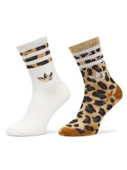 Adidas Skarpety długie Leopard JV7855 Brązowy. Brązowe skarpety damskie Adidas, bez wzorów, z bawełny. Za 69.99 zł.