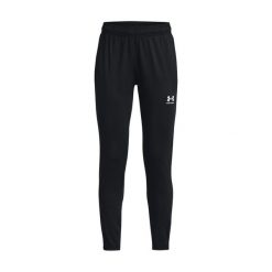 Spodnie treningowe Under Armour Challenger dla dziewcząt 1379487. Czarne spodnie sportowe dla dziewczynek Under Armour, bez wzorów, z elastanu, do piłki nożnej. Za 174.50 zł.