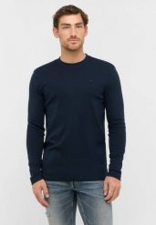 Męski Longsleeve Mustang Style Arlington Dark Sapphire 1016875 4136. Niebieskie bluzki z długim rękawem męskie Mustang, m, bez wzorów, bez kołnierzyka. Za 109.99 zł.