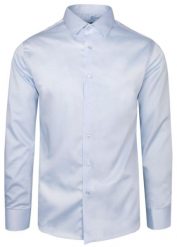Elegancka Męska Koszula Wizytowa - VICTORIO - Błękitna, Regular. Niebieskie koszule męskie Victorio, m, bez wzorów, z bawełny, eleganckie, bez kołnierzyka, bez ramiączek. Za 159.00 zł.