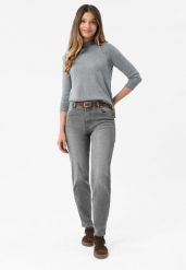 Jeansy damskie, Mom Fit, D-FENCY. Szare jeansy damskie Volcano. Za 169.99 zł.
