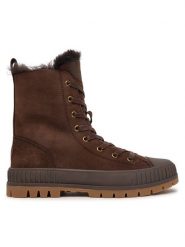 EMU Australia Trzewiki Nomad Wanderer W13388 Brązowy ciemny. Brązowe botki damskie Emu Australia, ze skóry, bez obcasa, na płaskiej podeszwie, bez zapięcia. Za 774.99 zł.