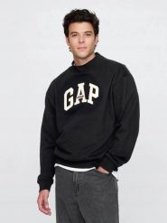 BLUZA MĘSKA DRESOWA GAP ATHLETIC 586804 CZARNA KOLOR CZARNY. Czarne bluzy męskie GAP, l, bez wzorów, z bawełny, bez kaptura, do biegania. Za 226.20 zł.