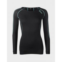 Koszulka termoaktywna damska Halti Ultra Cool Mesh LS. Czarne koszulki sportowe damskie Halti, bez wzorów, z meshu, bez kołnierzyka, bez ramiączek, narciarskie. Za 269.99 zł.