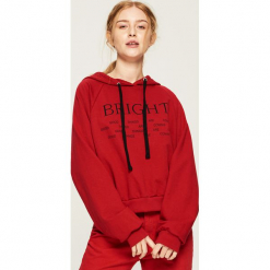 Bluza hoodie - Czerwony. Czerwone bluzy damskie Sinsay. Za 49.99 zł.