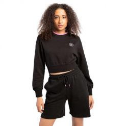 Bluza dresowa damska Puma SWxP Crew. Czarne bluzy damskie Puma, xs, bez wzorów, z bawełny, bez kaptura. Za 269.00 zł.