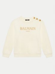 Balmain Bluza BV4B10-Z0081 102 Écru Regular Fit. Bluzy dla dziewczynek Balmain, bez wzorów, z bawełny, bez ramiączek, bez kaptura. Za 1,219.00 zł.