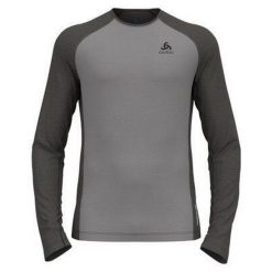 Bluza termiczna męska Odlo Natural Performance PW 150 BL Top Crew Neck LS. Szare bielizna termoaktywna męska Odlo, m, bez wzorów, bez kaptura, narciarskie. Za 240.99 zł.