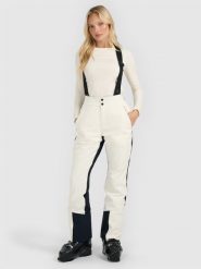 4F Spodnie narciarskie membrana Dermizax 20000 damskie - białe S. Białe spodnie materiałowe damskie 4f, l, bez wzorów, z materiału, z podwyższonym stanem. Za 1,199.99 zł.