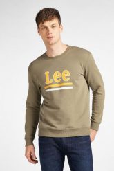 LEE STRIPE SWS MĘSKA BLUZA REGULAR FIT UTILITY GREEN L82OSPNG 112122127. Zielone bluzy męskie Lee, l, bez wzorów, bez kaptura. Za 129.99 zł.