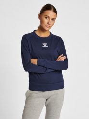 Bluza damska Hummel Icons. Niebieskie bluzy damskie Hummel, s, bez wzorów, z bawełny, bez kaptura, na fitness i siłownię. Za 216.00 zł.