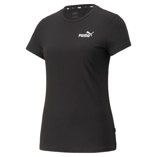 Koszulka fitens damska Puma ESS+ Embroidery Tee. Czarne koszulki sportowe damskie Puma, s, bez wzorów, bez kołnierzyka, bez ramiączek, na fitness i siłownię. W wyprzedaży za 101.65 zł.