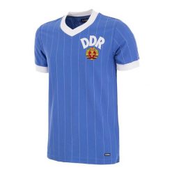 Camisola de Futebol Retro Alemanha Oriental (DDR) 1985. Niebieskie koszulki sportowe męskie COPA FOOTBALL, m, bez wzorów, bez kołnierzyka, bez ramiączek, do piłki nożnej. Za 296.76 zł.