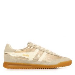 Damskie zamszowe buty sportowe Gola Firefly Metallic. Białe obuwie sportowe damskie Gola, bez wzorów, z gumy. Za 428.45 zł.