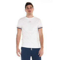 Męska koszulka w odcieniach ziemi. Białe koszulki sportowe męskie LEONE 1947 APPAREL, l, bez wzorów, z tkaniny, bez kołnierzyka, bez ramiączek, na fitness i siłownię. W wyprzedaży za 111.80 zł.