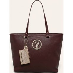 Versace Jeans - Torebka. Brązowe torebki shopper damskie Versace Jeans, bez wzorów, z jeansu, casualowe, duże, bez dodatków. W wyprzedaży za 499.90 zł.