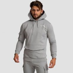 Bluza męska fitness z kapturem szara TRN. Szare bluzy męskie GYMBEAM, m, bez wzorów, z bawełny, z kapturem. Za 115.90 zł.