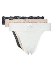 Hunkemöller Komplet 3 par stringów Madison 302719 Kolorowy. Stringi damskie Hunkemöller, xs, bez wzorów, z syntetyku. Za 69.99 zł.